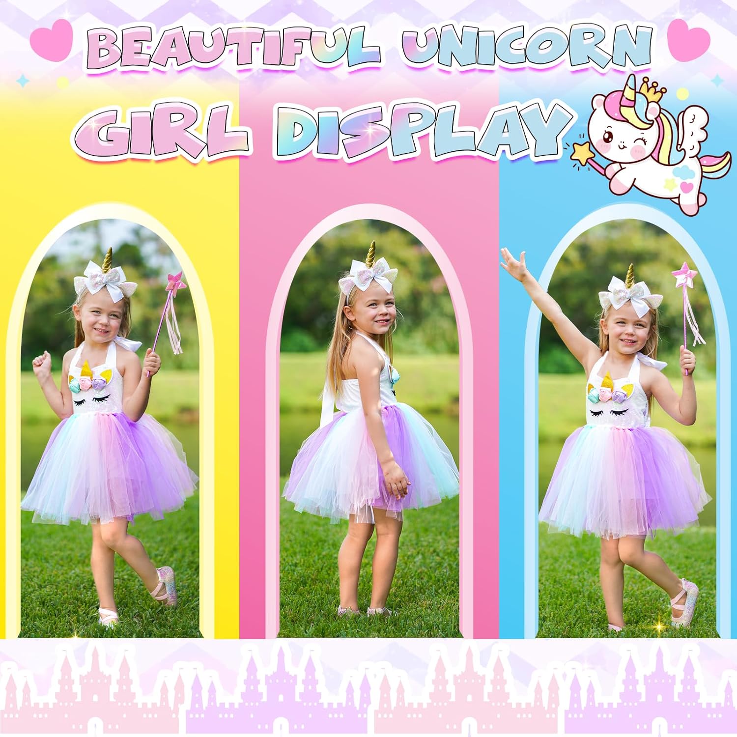 GIFTINBOX Unicorn Princess Dress for Girls