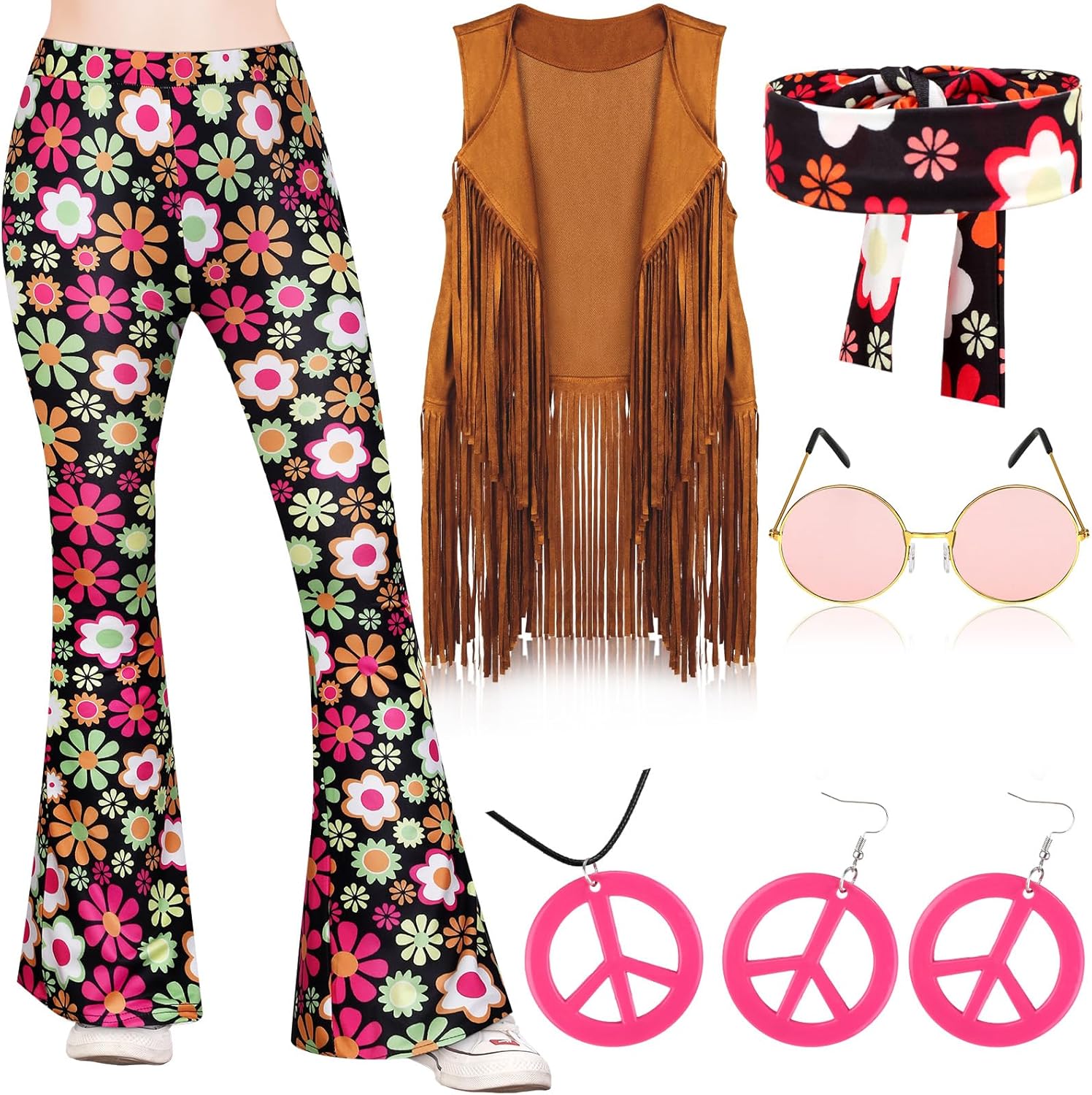 Jenaai 60s 70s Hippie Outfits for Girls