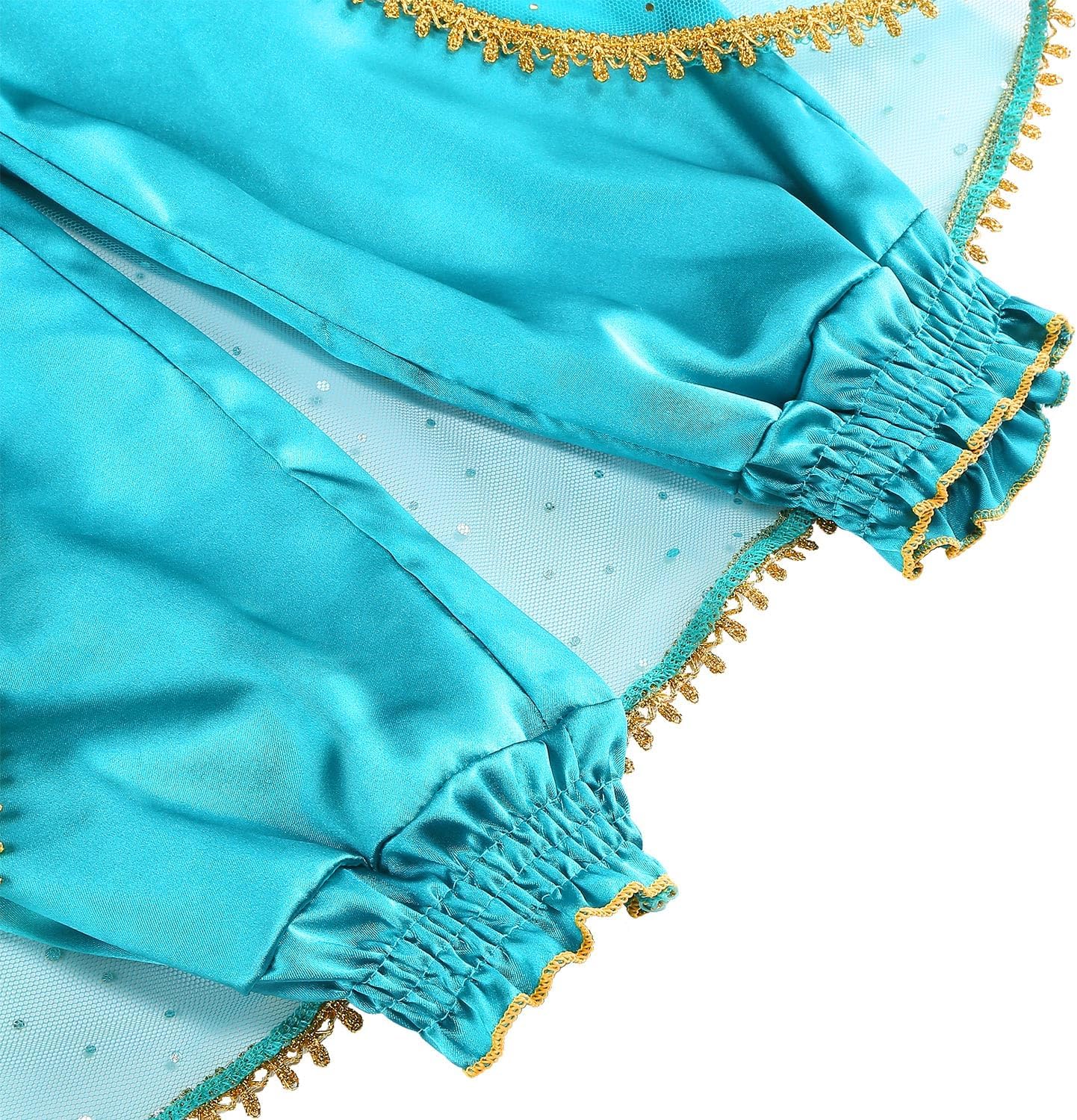 Shining Arabian Princess Costume For Girls Party Time in Brightest Blue
