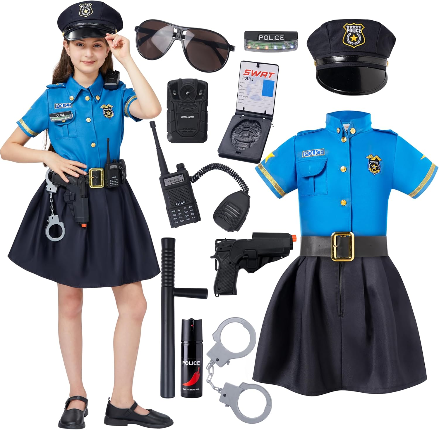 Spooktacular Creations Halloween Police Officer Costume for Girls