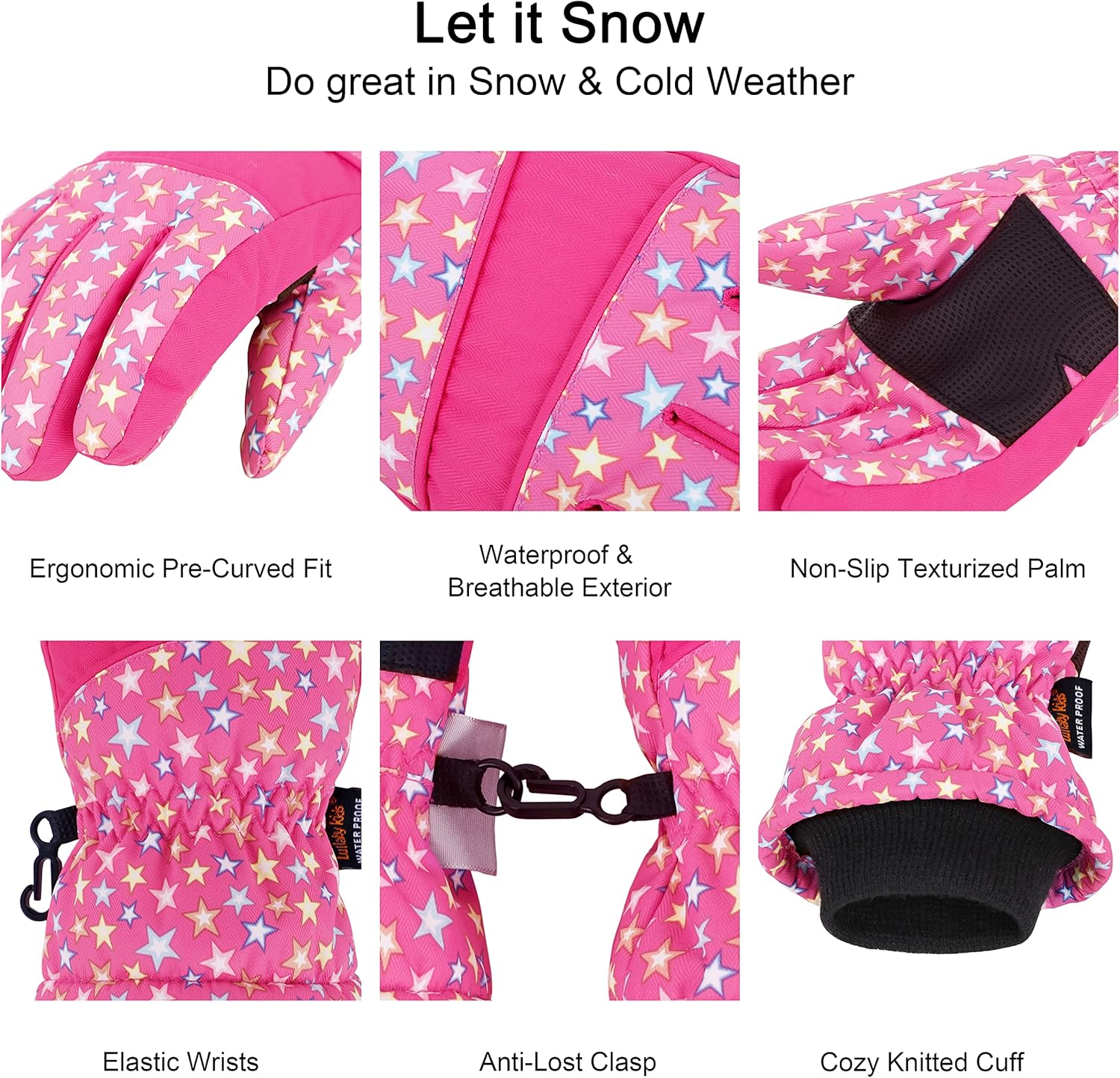 LULLABY KIDS Waterproof Snow Gloves for Kids