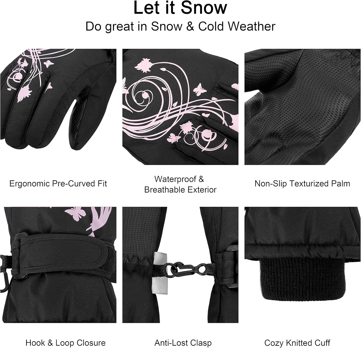 Cotton Kids Waterproof Snow Gloves