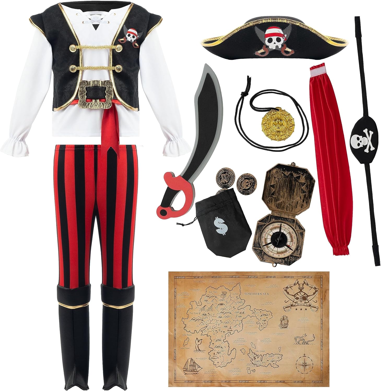 Pirate Costume Set for Kids - Perfect for Halloween and More