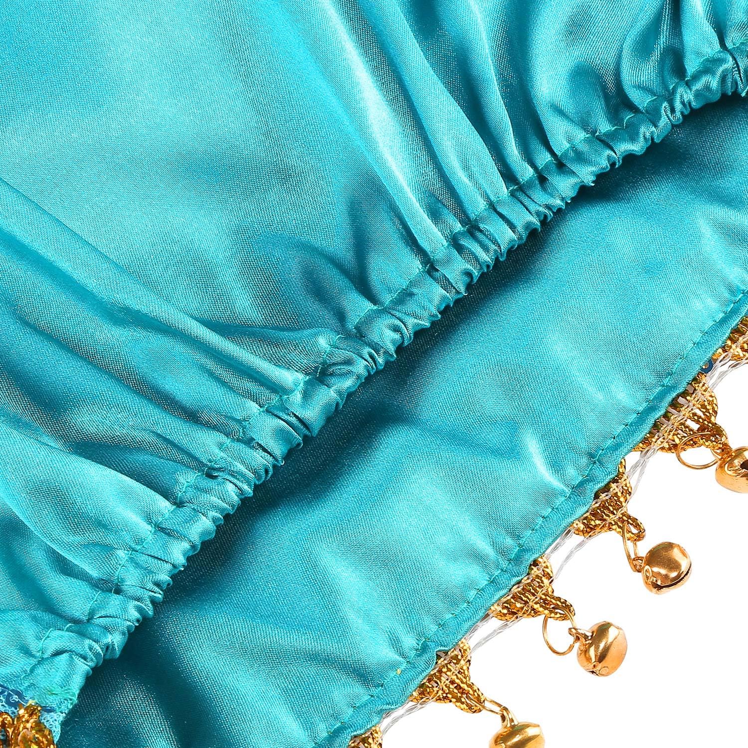 Shining Arabian Princess Costume For Girls Party Time in Brightest Blue